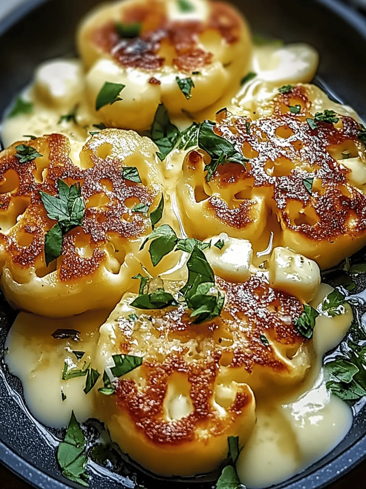Baked cauliflower steaks with mozzarella