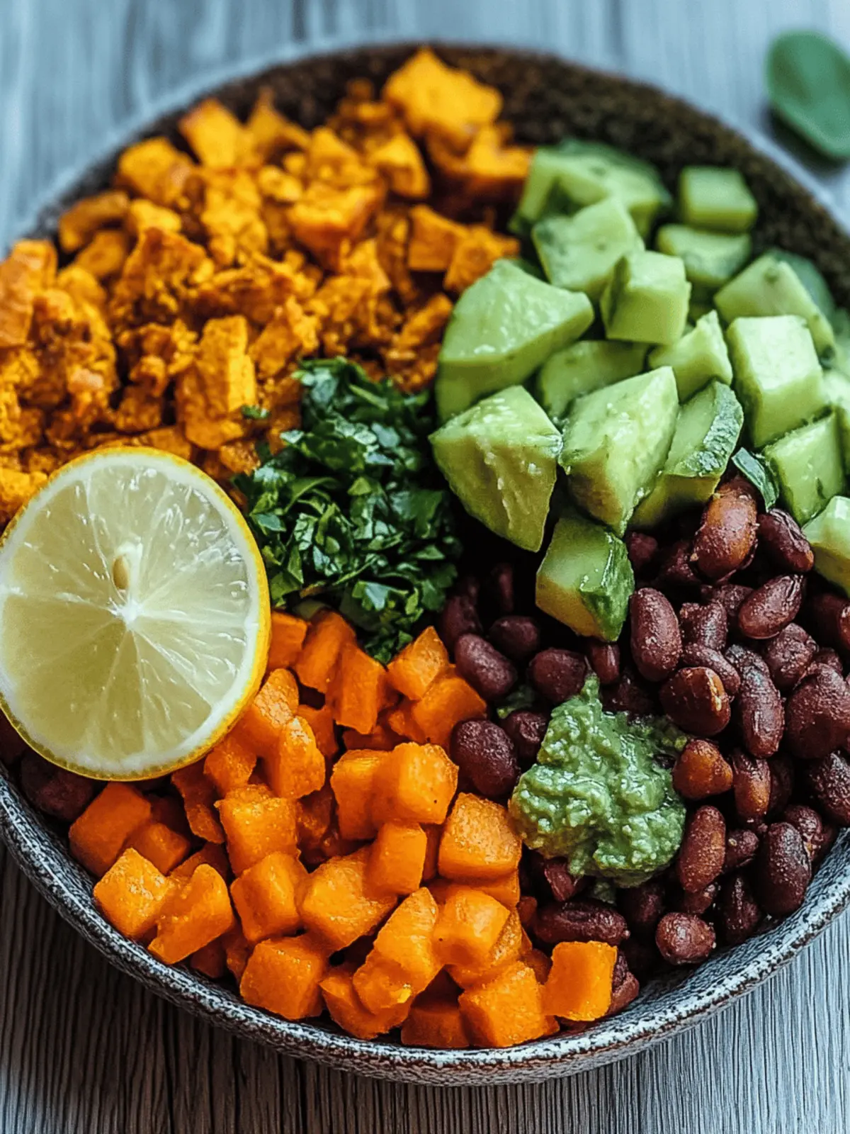 Süßkartoffel Burrito Schüssel