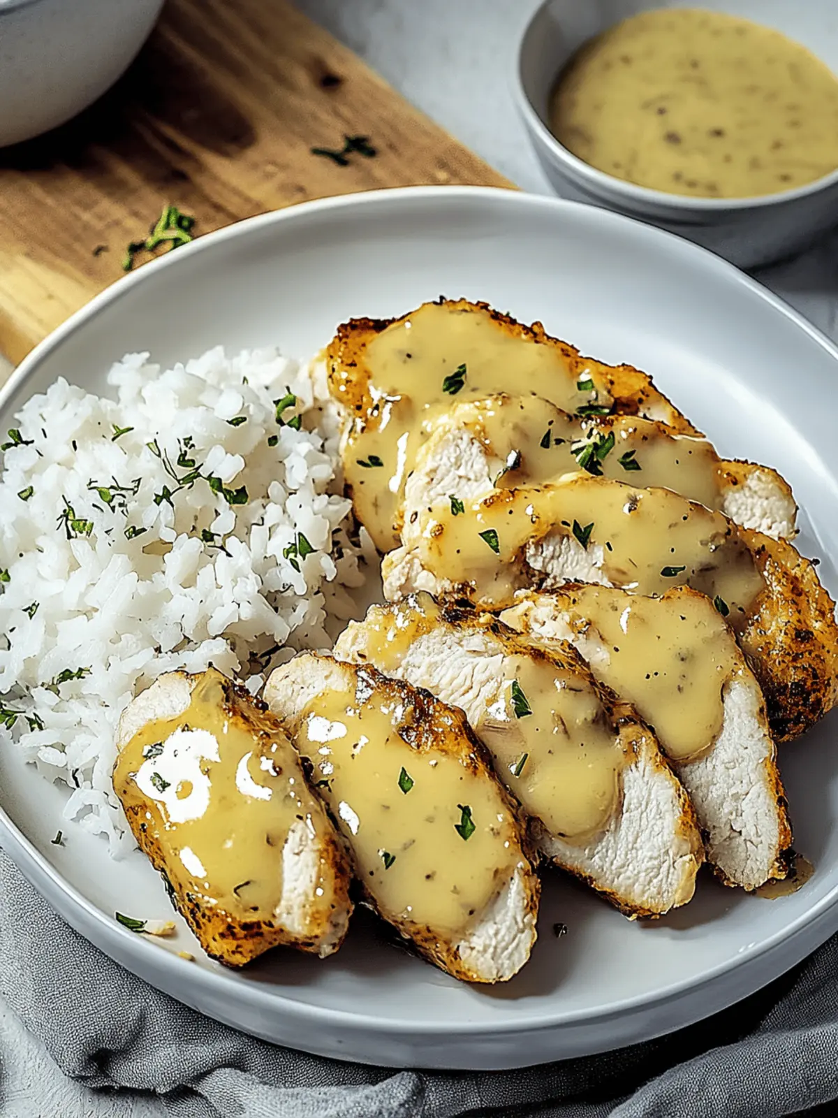 Honig Senf Hähnchen mit Reis