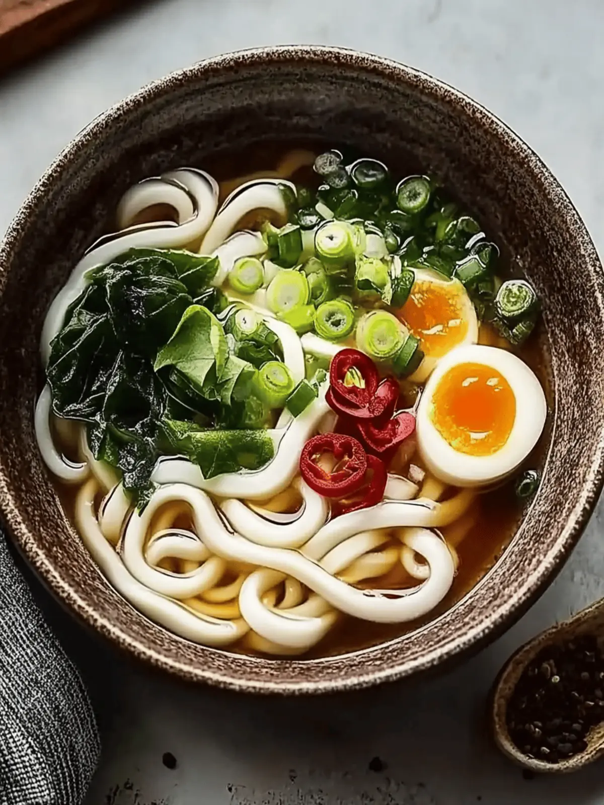 Zwei Arten von Udon-Nudelsuppen für jeden Geschmack 4 Zwei Arten von Udon-Nudelsuppen