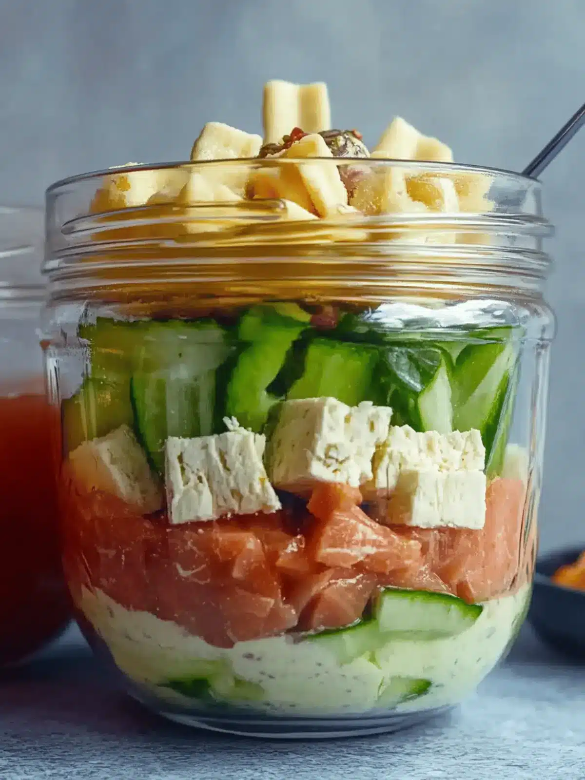 Mahlzeitenvorbereitung Salat im Glas für jeden Tag 4 Mahlzeitenvorbereitung Salat im Glas