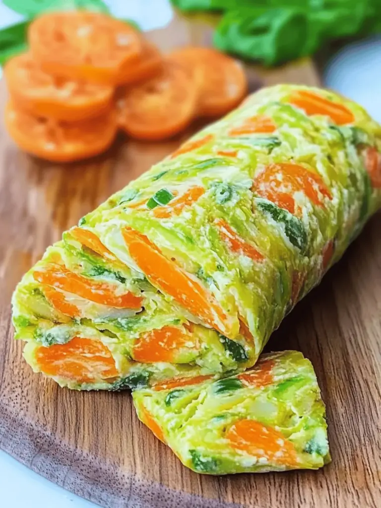 Gesunde Gemüse-Rolle gefüllt mit Avocado-Creme