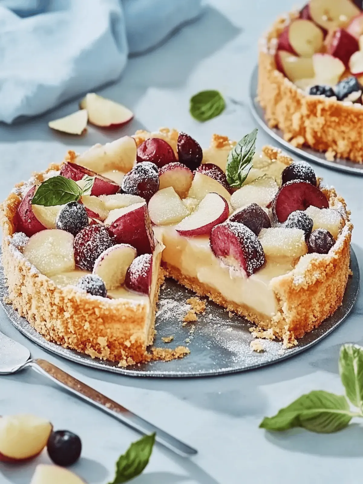 Pflaumenkuchen mit Sahne