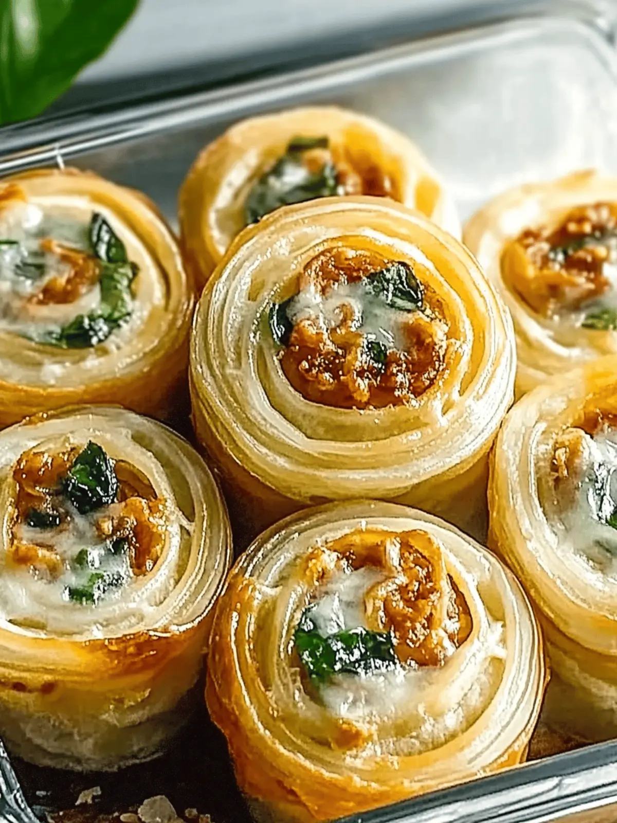 Vegane karamellisierte Zwiebel- und Spinat-Pizzarollen 4 Vegane karamellisierte Zwiebel- und Spinat-Pizzarollen