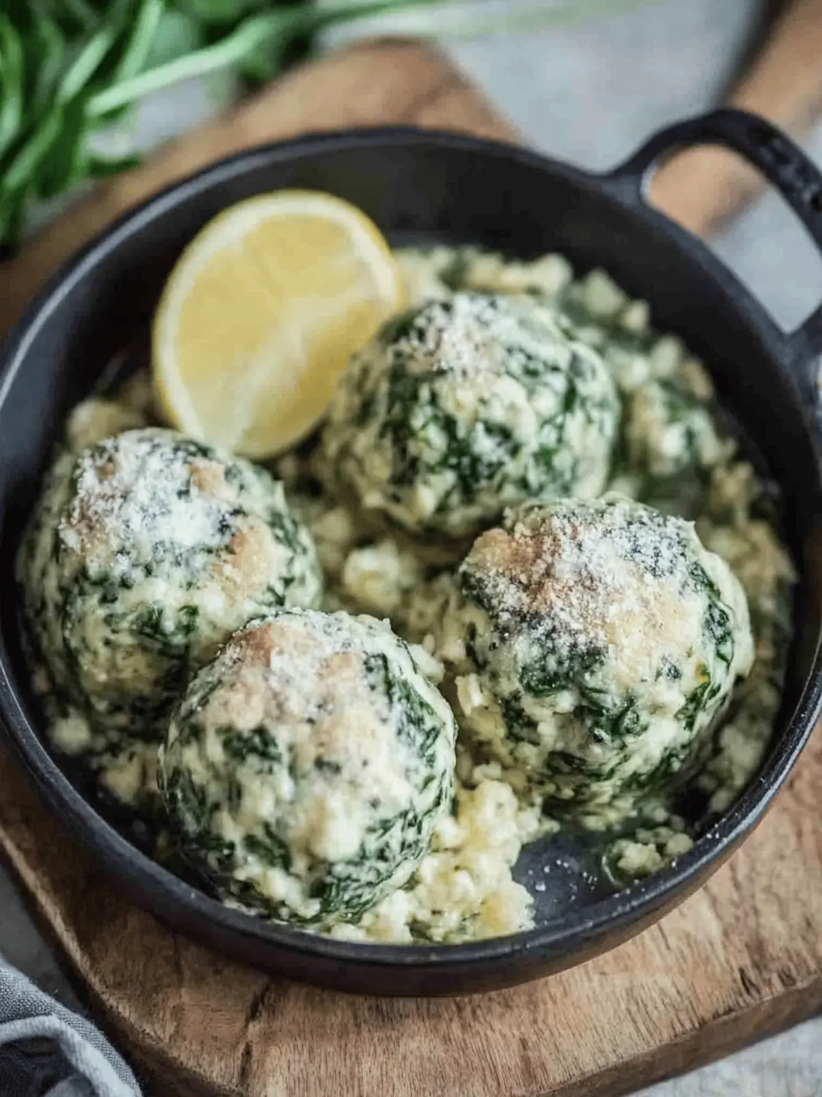 Spinatknödel als Hauptgericht