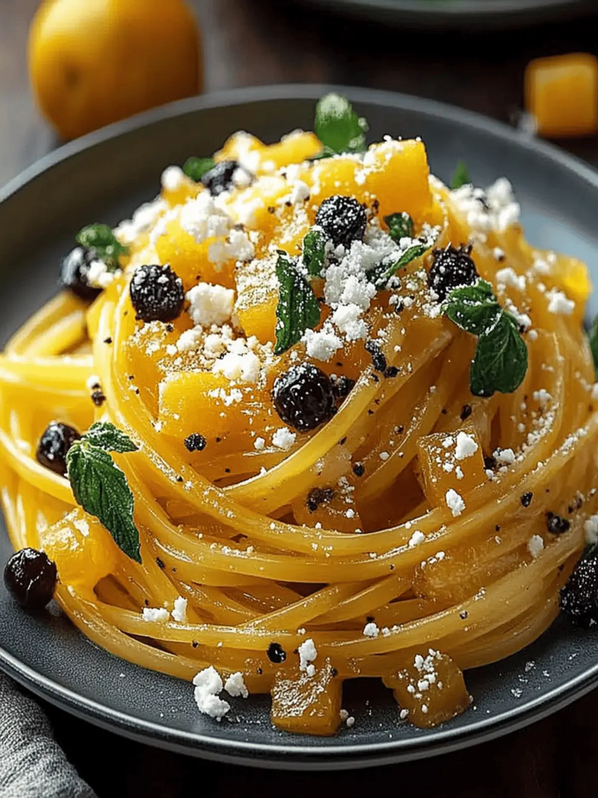 Kürbisnudeln mit Feta