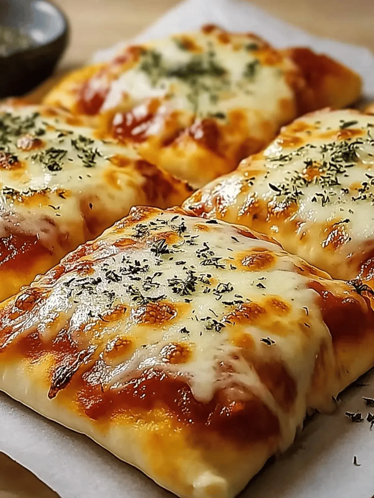 Selbstgemachte einfache Käsepizza-Taschen