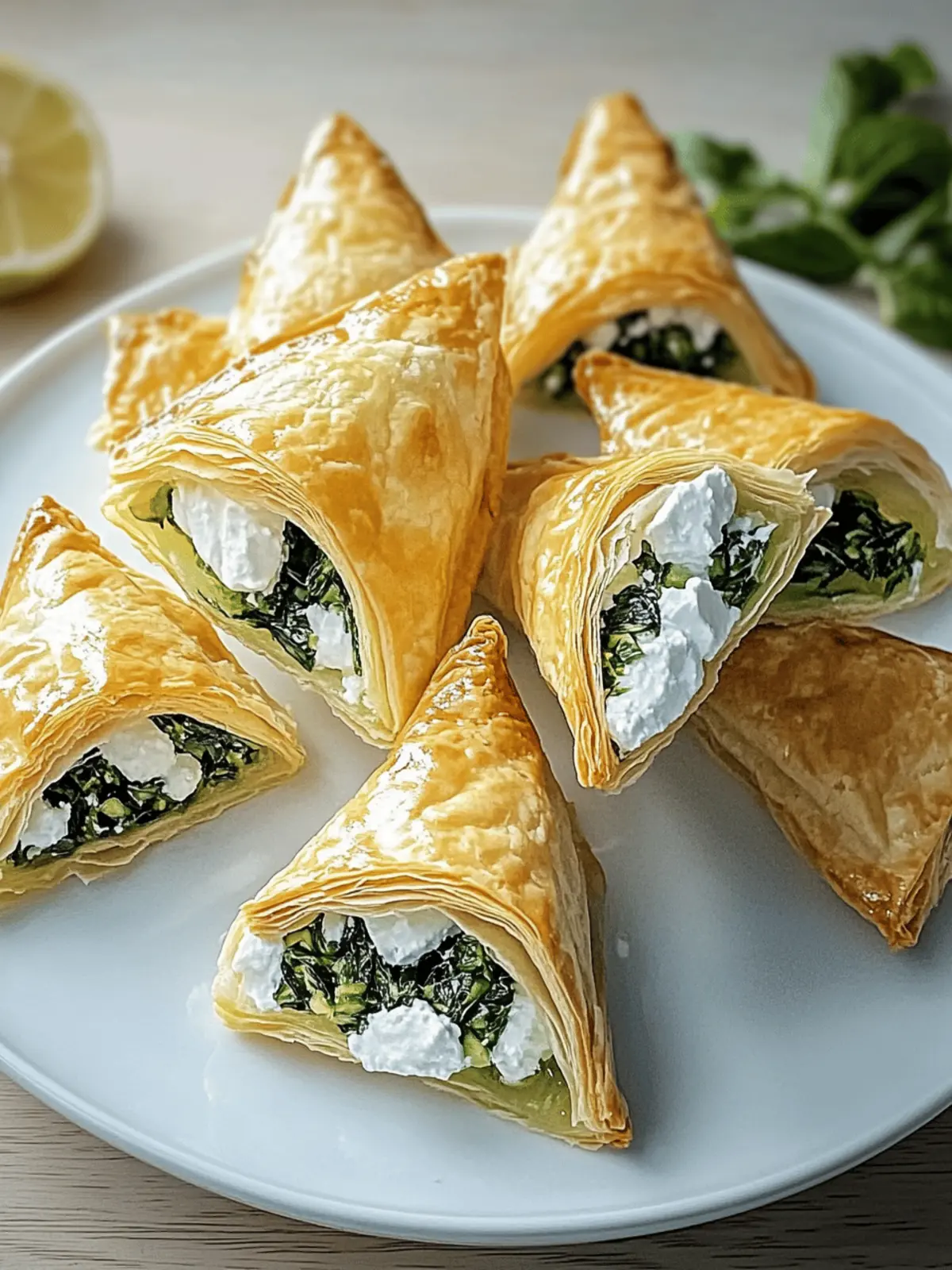 Knuspriger Spinat und Feta in Blätterteig Bissen 2 knuspriger Spinat und Feta