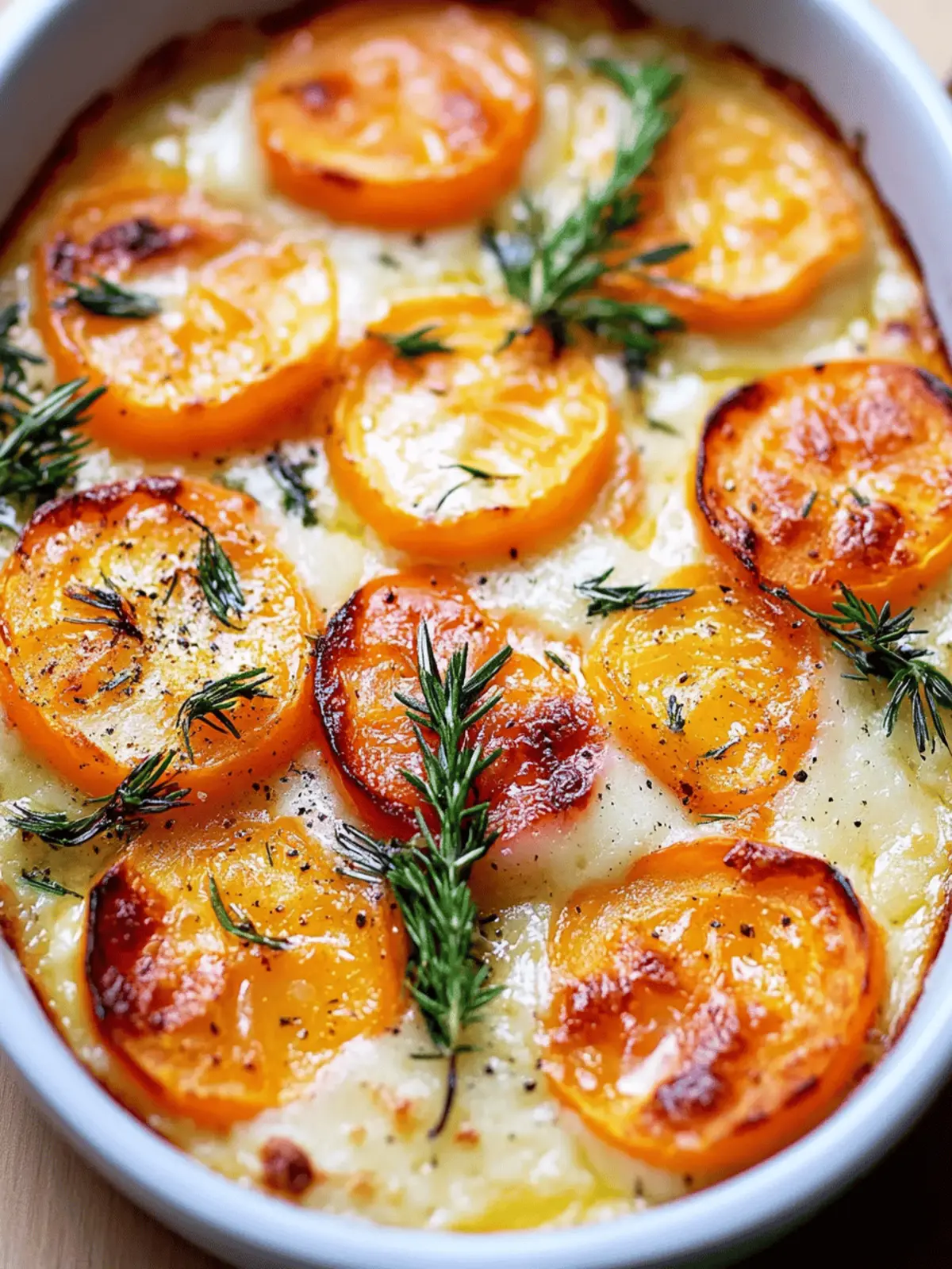 Cremiger Kürbis- und Kartoffelauflauf