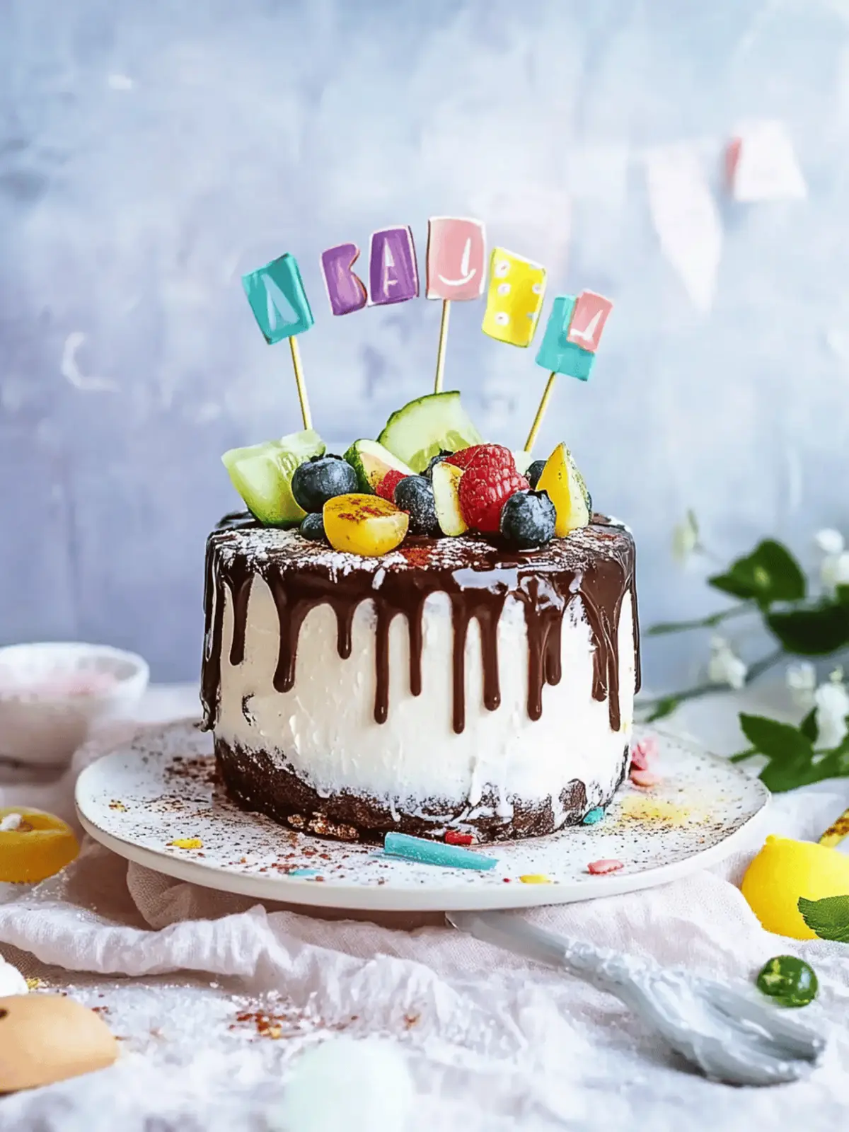 Bunter Kuchen zur Einschulung