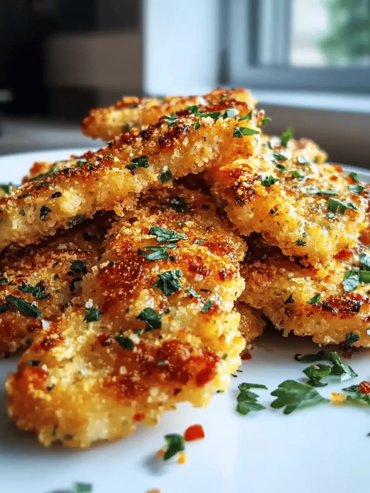 Blechpfanne knuspriges Parmesan Knoblauch Hähnchen