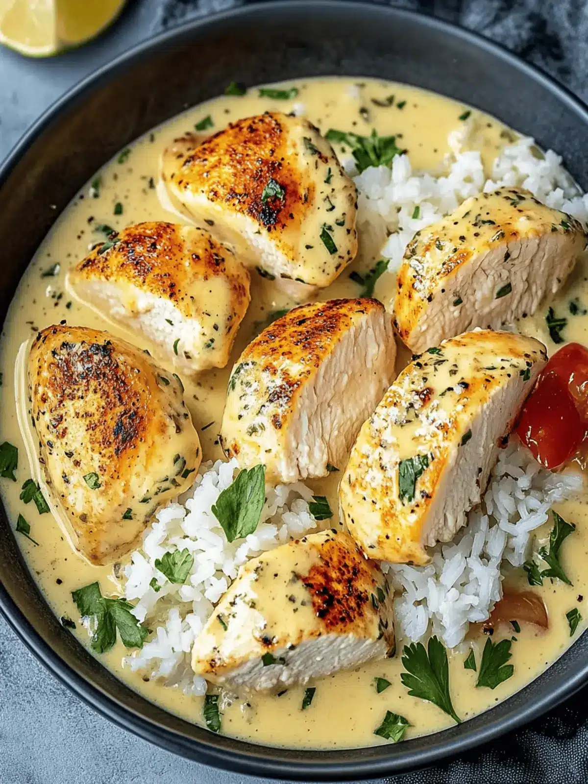 Cremige Hähnchen mit Honig und Senf für Eilige 4 Cremeartige Hähnchen mit Honig und Senf