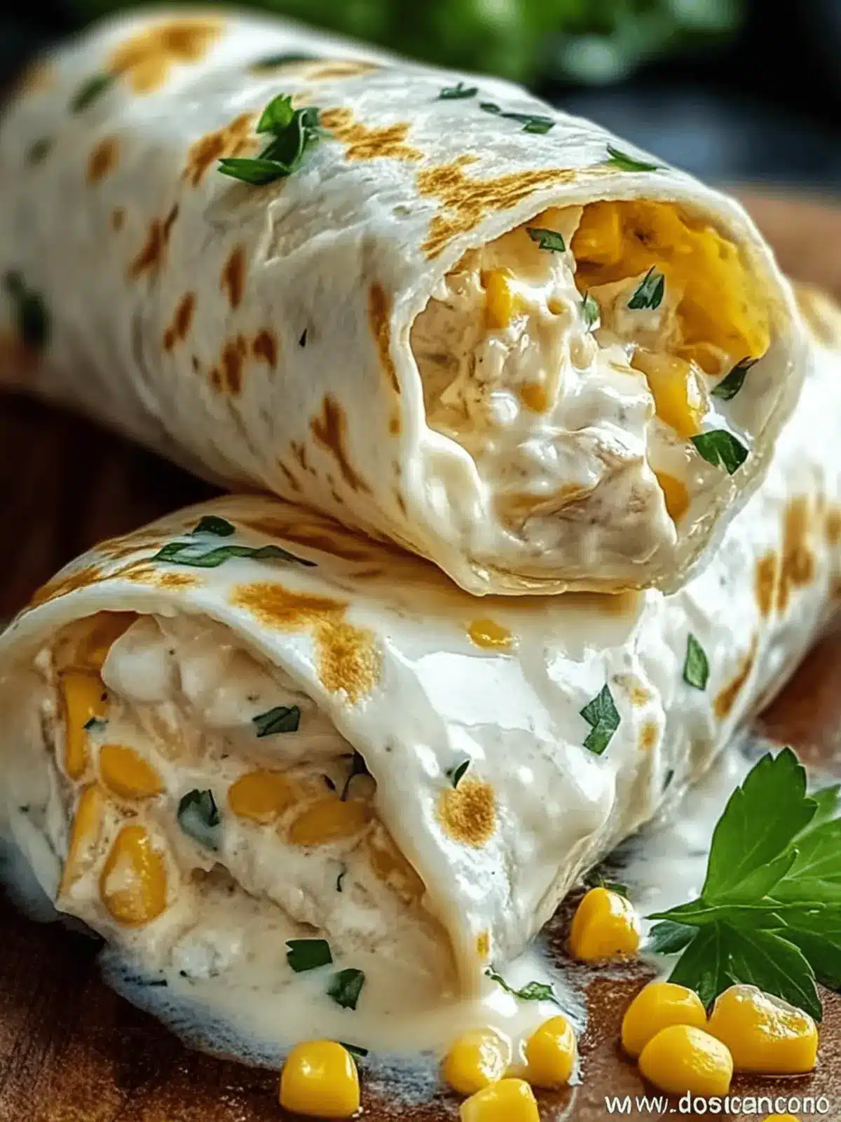 Schnelle Käse- und Knoblauch-Hühnchen-Wraps