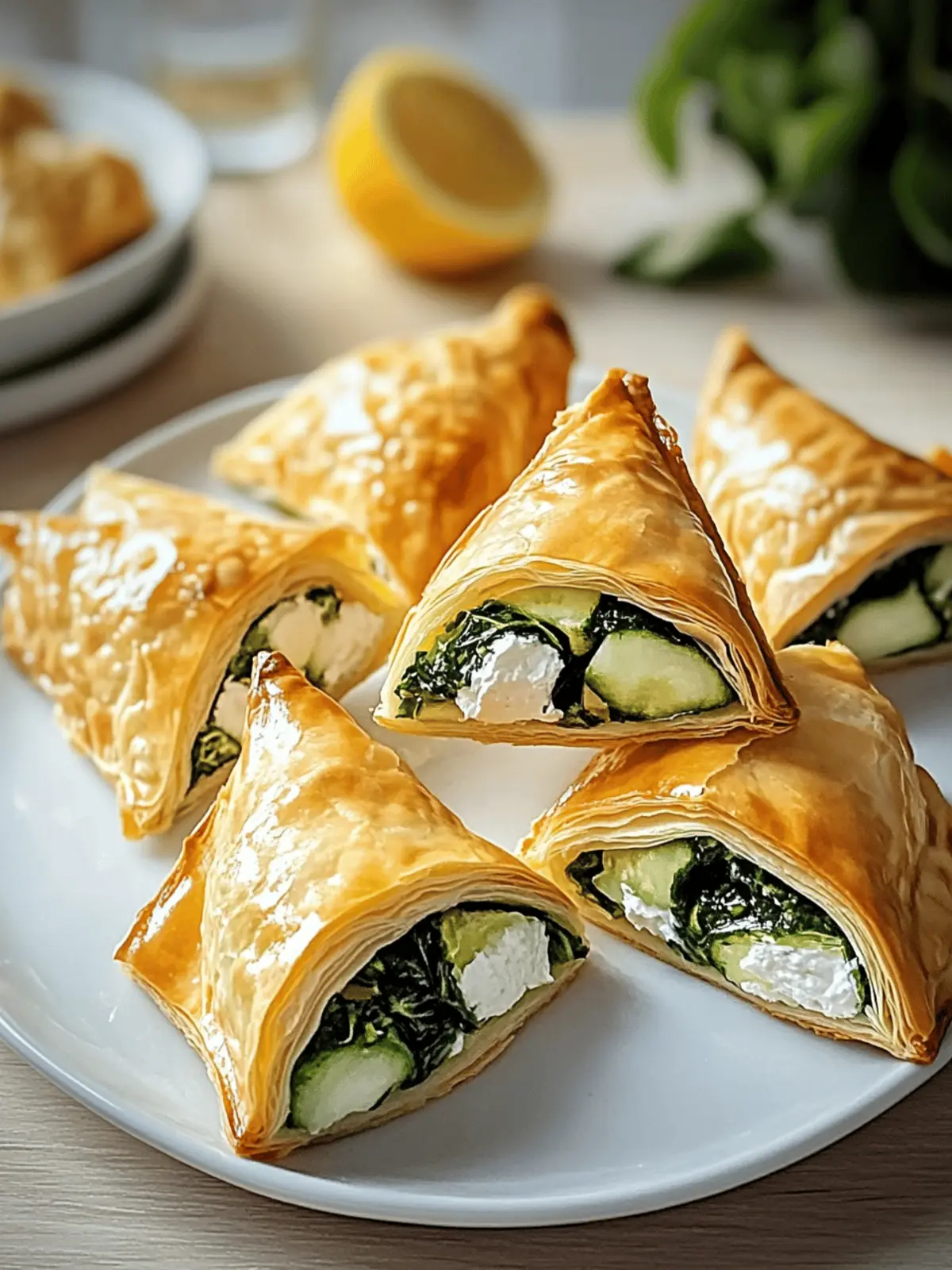 Knuspriger Spinat und Feta in Blätterteig Bissen 3 knuspriger Spinat und Feta