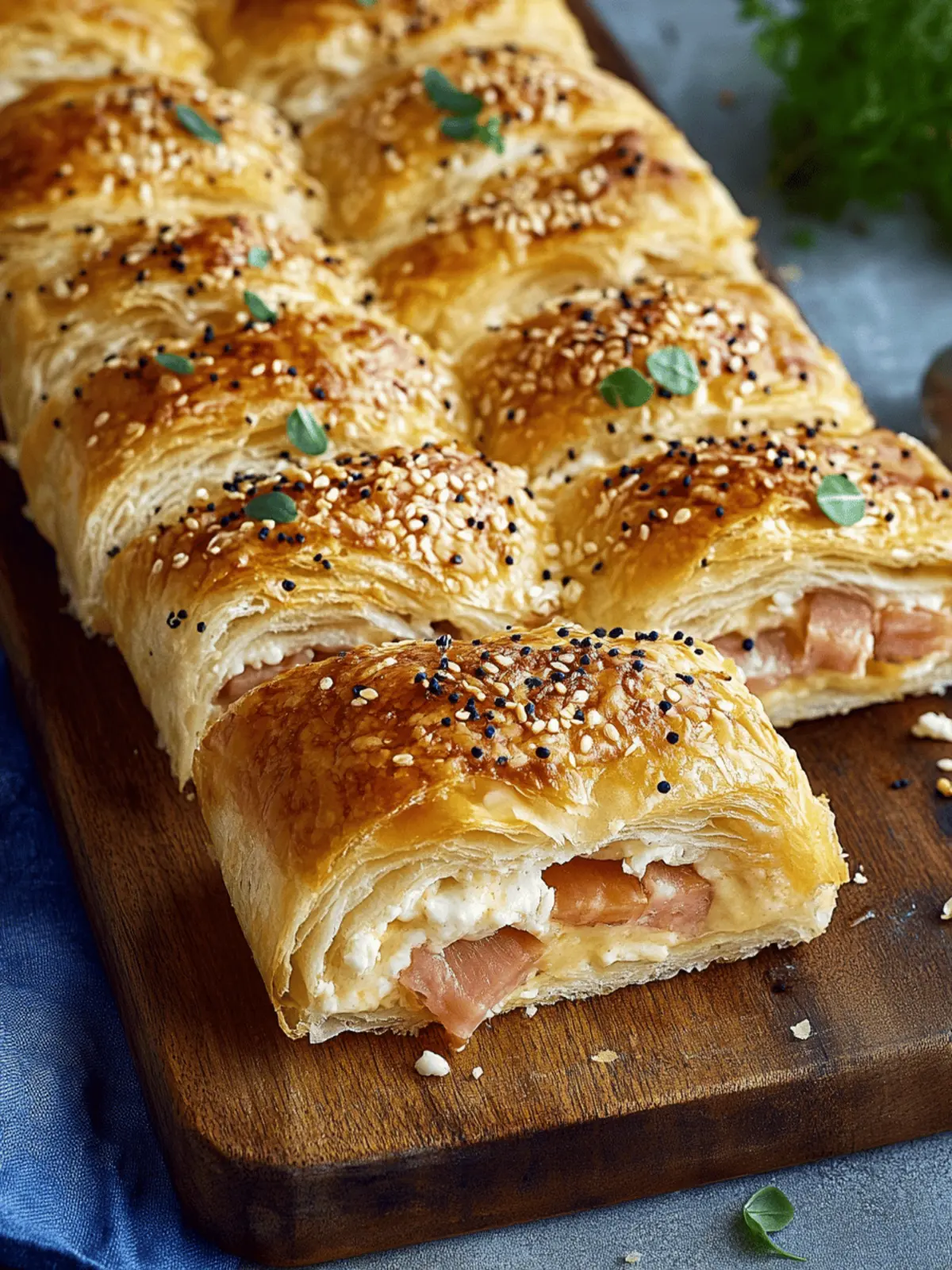 Blätterteig gefüllt mit Schinken und Käse – Ein Genuss 4 Blätterteig gefüllt mit Schinken und Käse