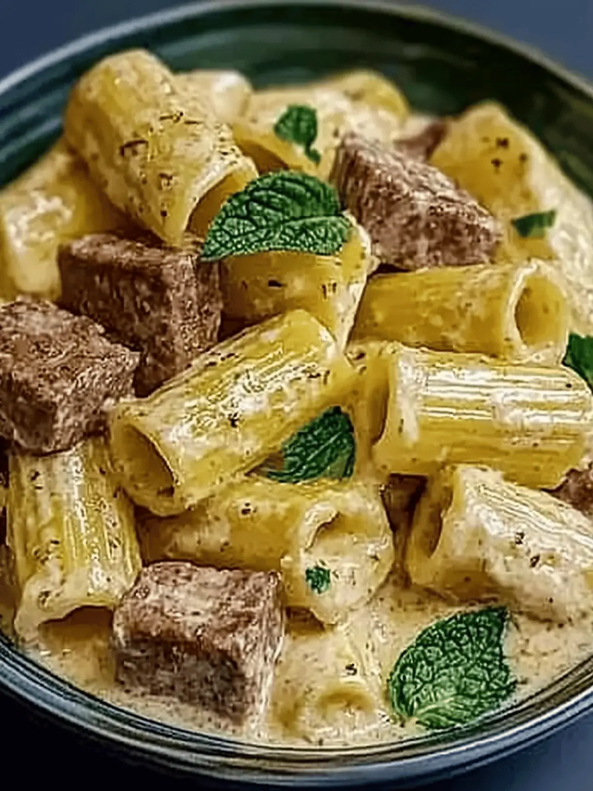 Cremige Parmesan-Rinder mit Rigatoni-Nudeln