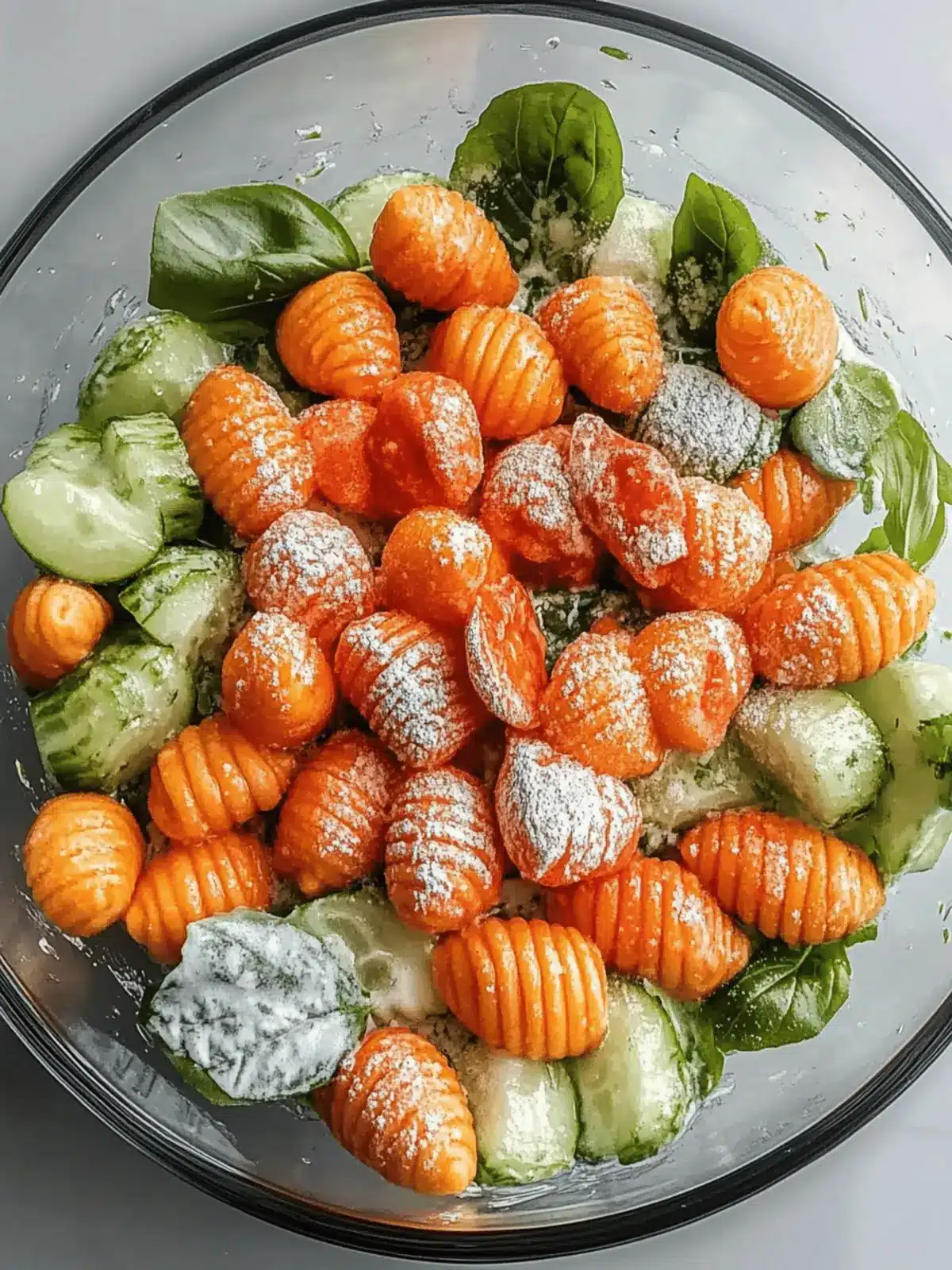 Krosse Gnocchi-Salat mit Joghurt-Dressing genießen 5 Krosse Gnocchi-Salat mit Joghurt-Dressing