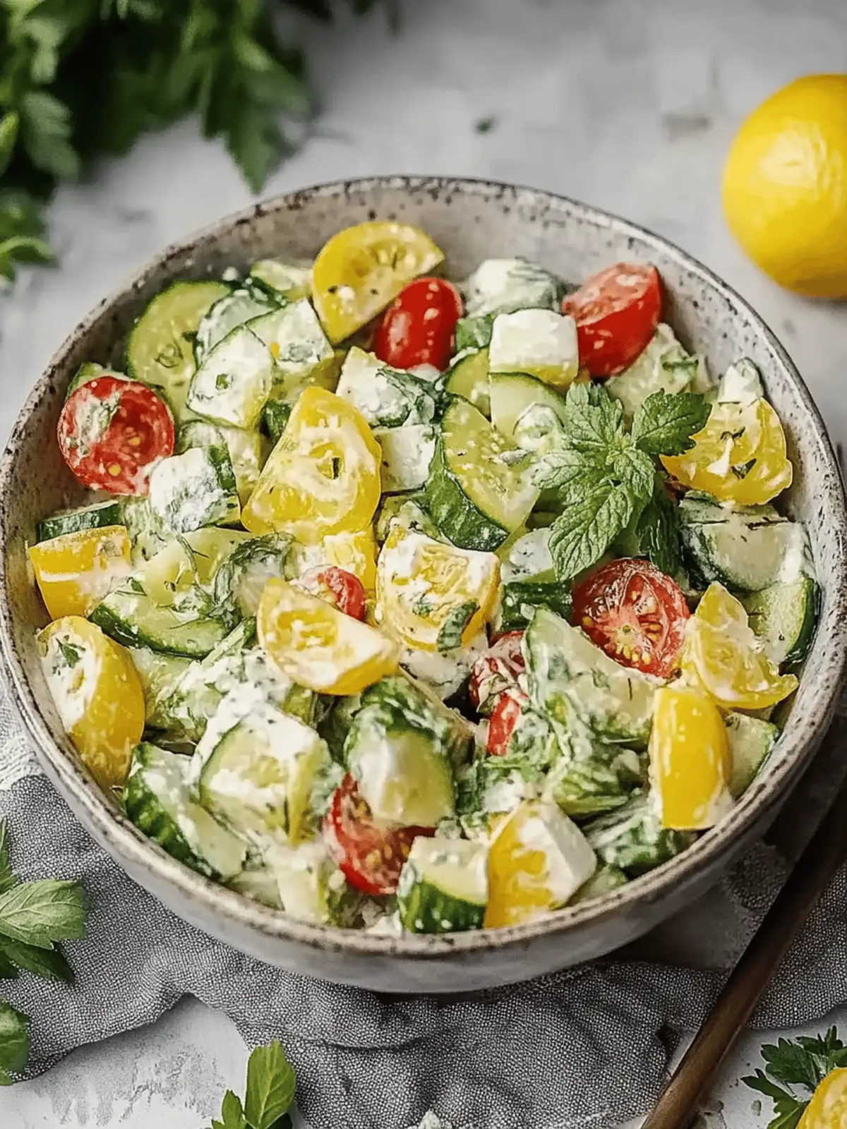 Leckerer Übernachtensalat mit cremigem Dressing