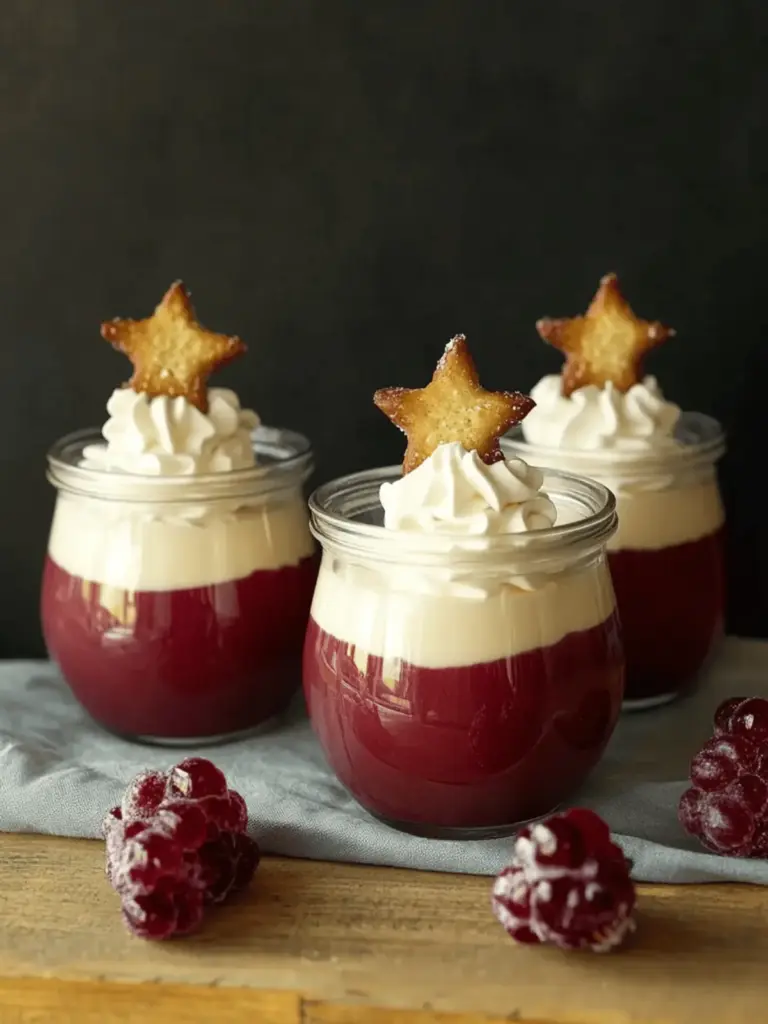 Marzipanmousse mit Zimt-Kirschen