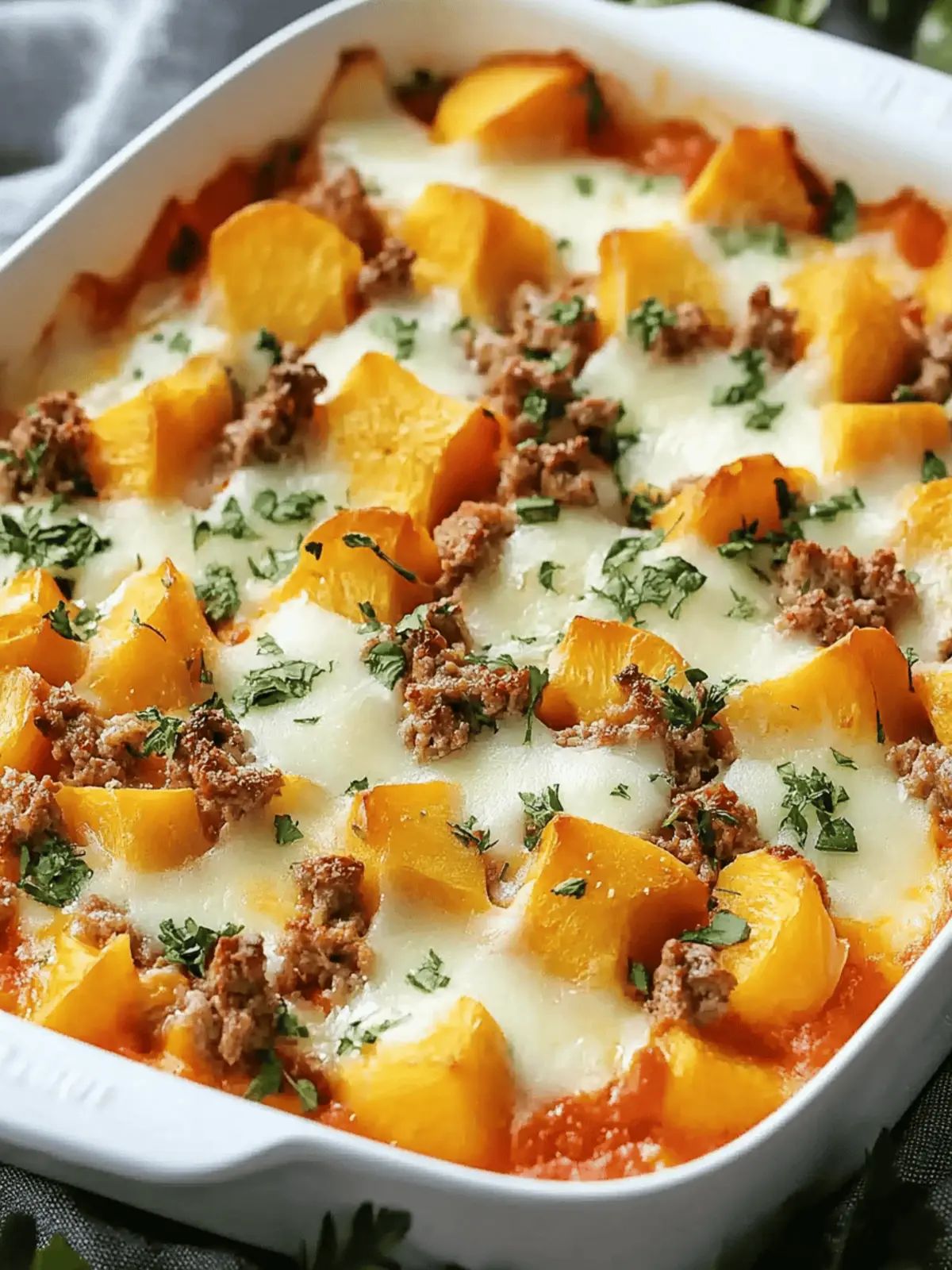 Süßkartoffel- und Hackfleischauflauf mit Feta