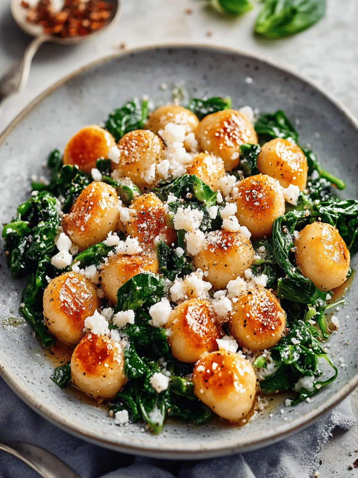 Knusprige Gnocchi mit Spinat und Feta für jeden Tag 5 Knusprige Gnocchi mit Spinat und Feta