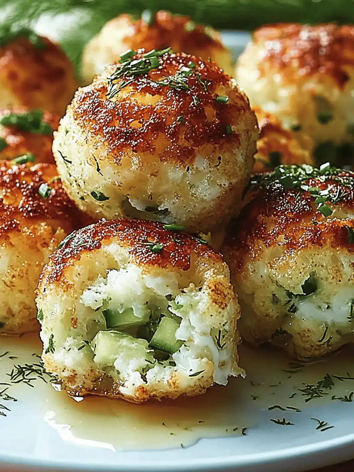 Crispy Zucchini- und Feta-Bällchen aus dem Ofen