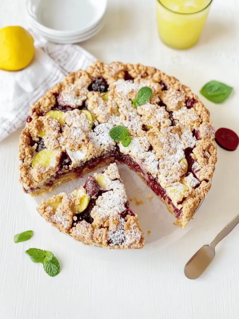 Pflaumen- und Nusskuchen mit knuspriger Kruste