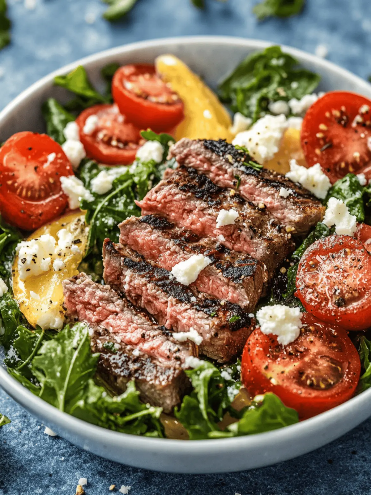 Gegrillter Balsamico-Steaksalat mit Gorgonzola und Mais