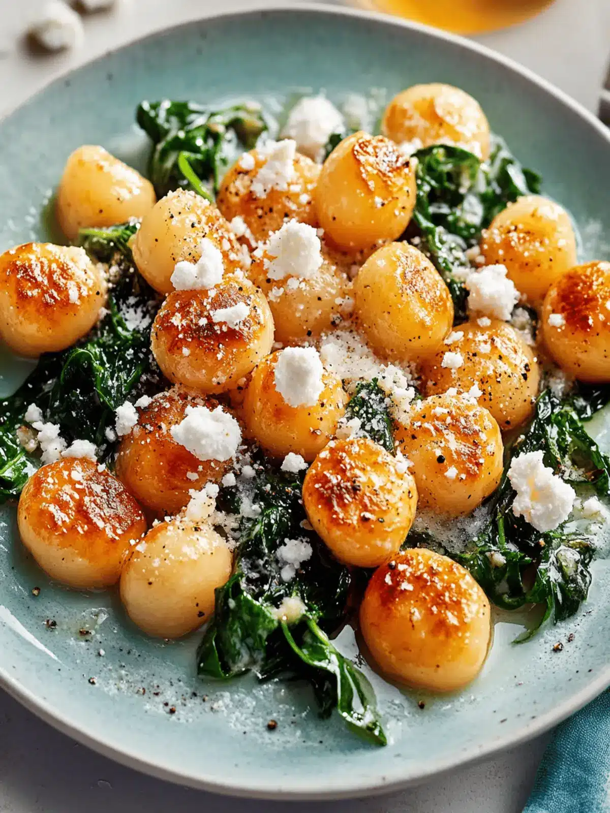 Knusprige Gnocchi mit Spinat und Feta für jeden Tag 2 Knusprige Gnocchi mit Spinat und Feta