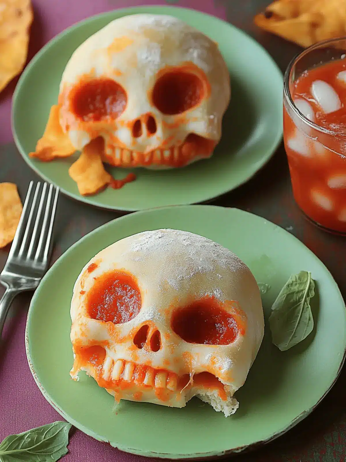 Halloween Pizza Schädel