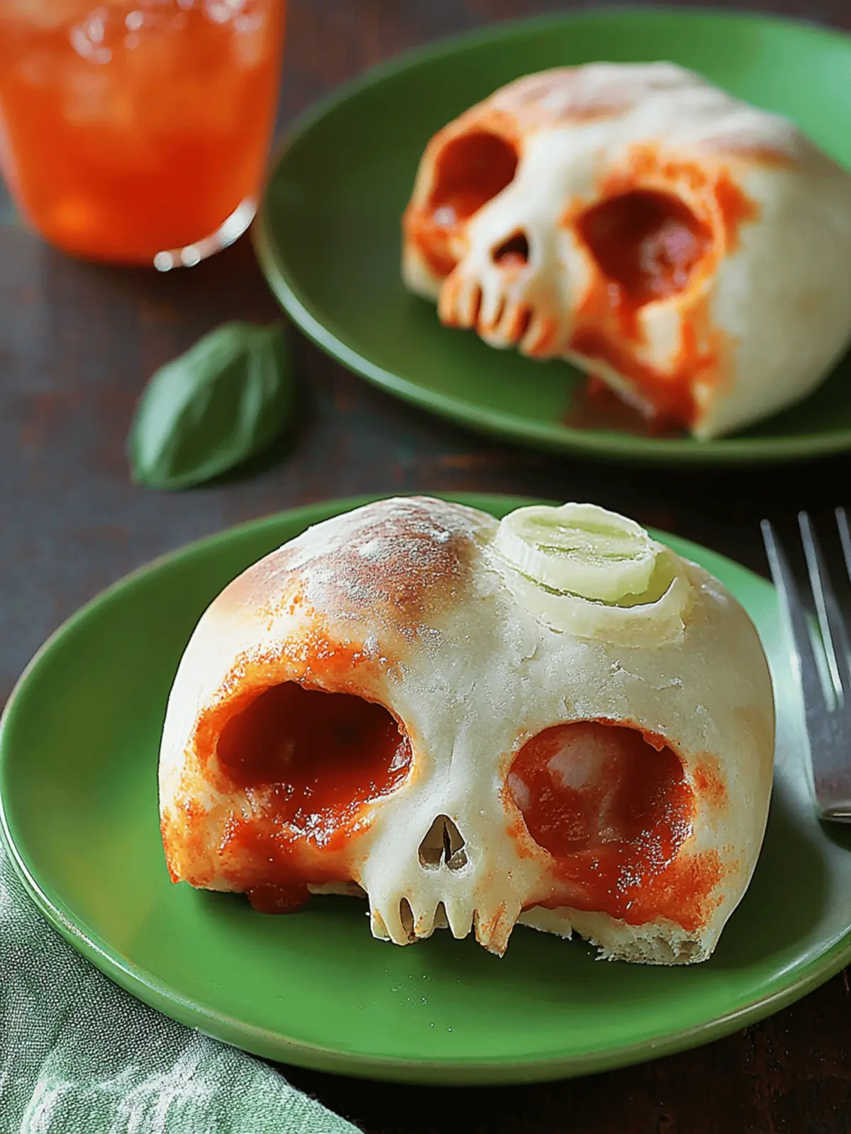 Halloween Pizza Schädel