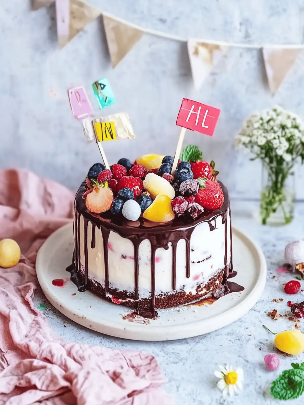 Bunter Kuchen zur Einschulung