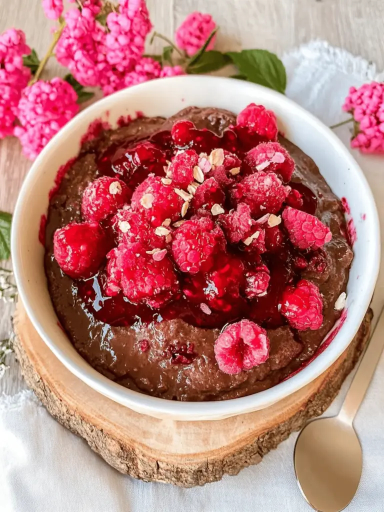 Vegane gebackene Haferflocken mit Himbeeren