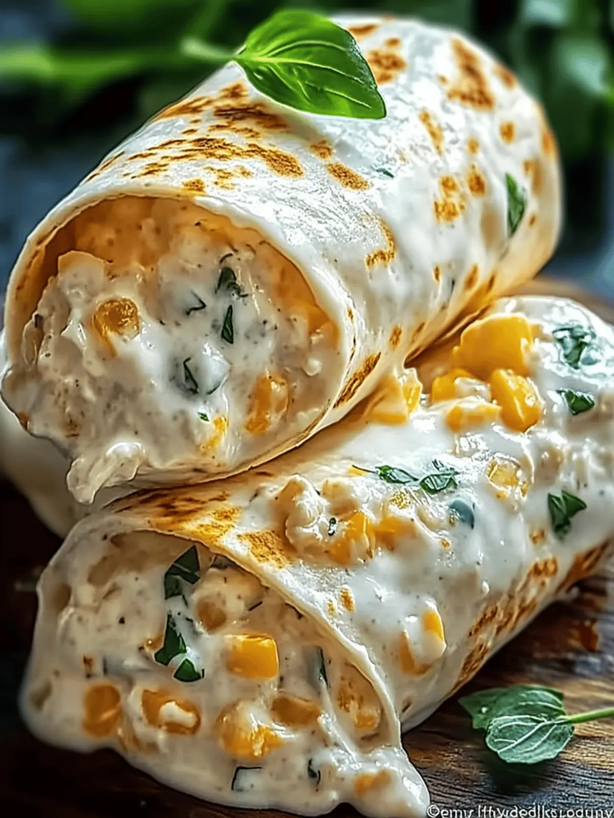Schnelle Käse- und Knoblauch-Hühnchen-Wraps