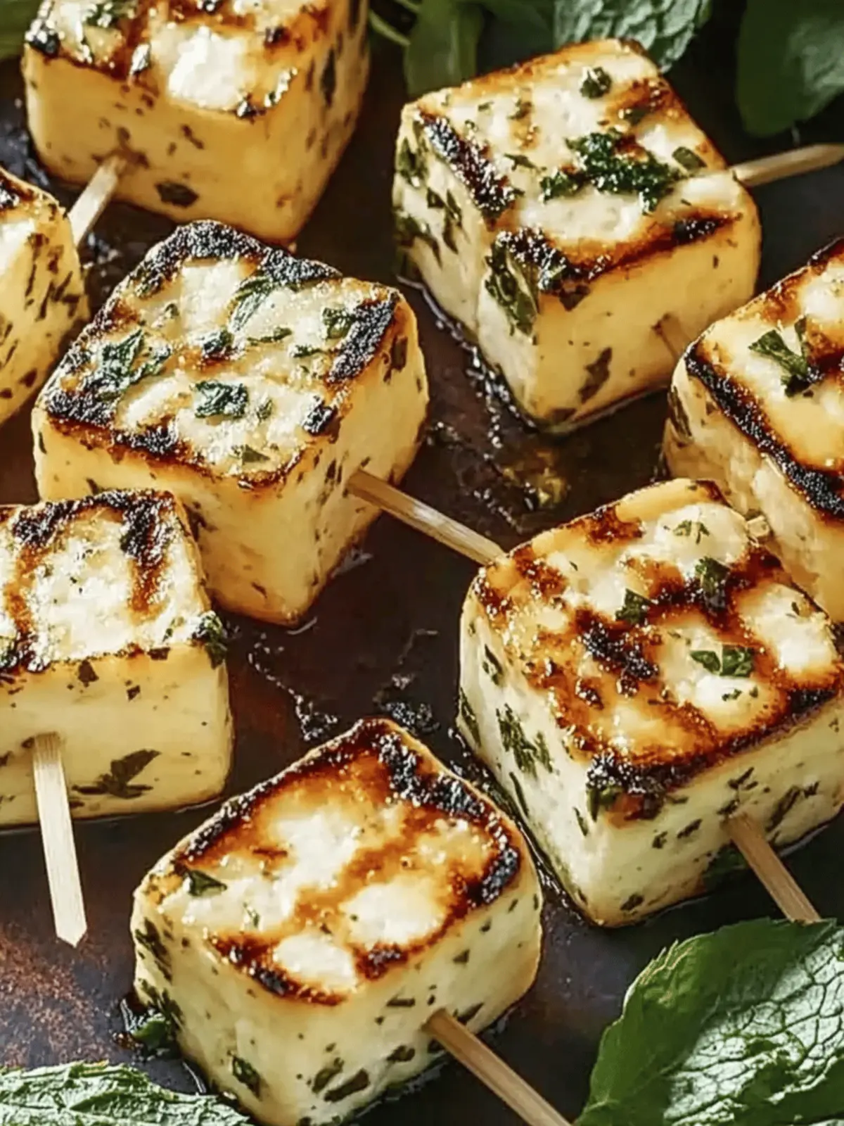 Gegrillte Halloumi-Spieße mit Zitrone und Thymian 5 Gegrillte Halloumi-Spieße mit Zitrone und Thymian