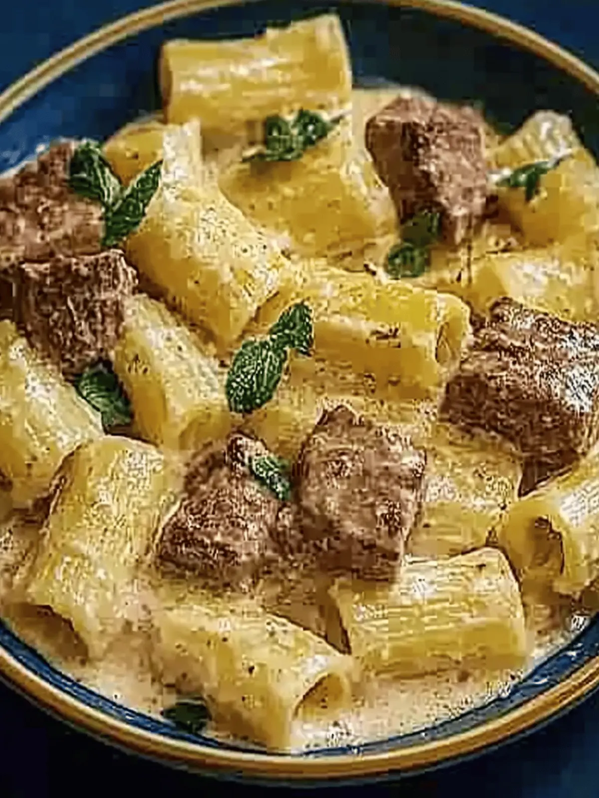 Cremige Parmesan-Rinder mit Rigatoni-Nudeln