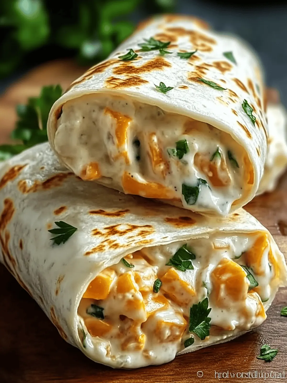 Schnelle Käse- und Knoblauch-Hähnchen-Wraps für jeden Tag 2 Schnelle Käse- und Knoblauch-Hähnchen-Wraps