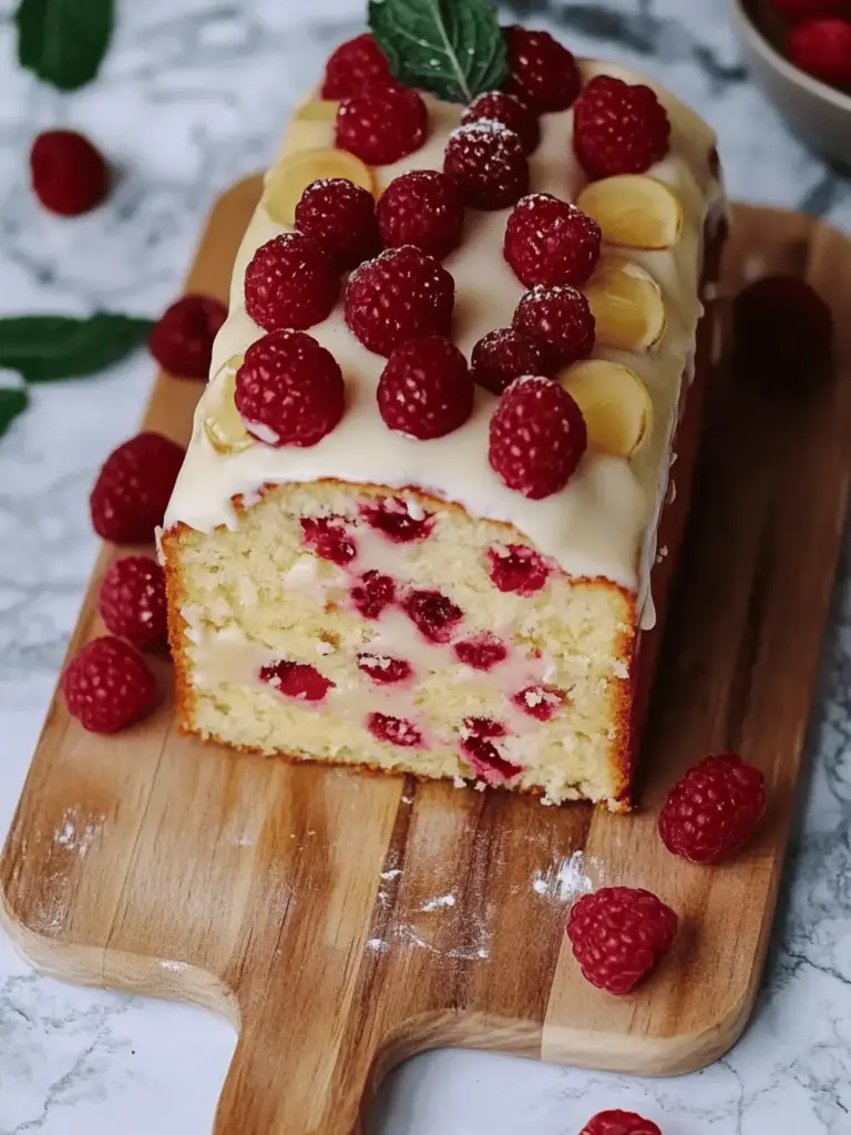 Weißer Schokoladen Himbeer Kuchen