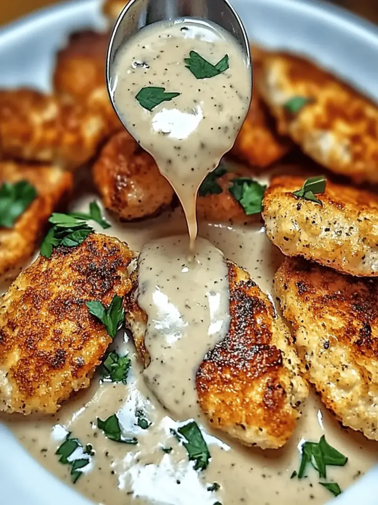 Parmesan-Hühnchen mit cremiger Knoblauchsauce