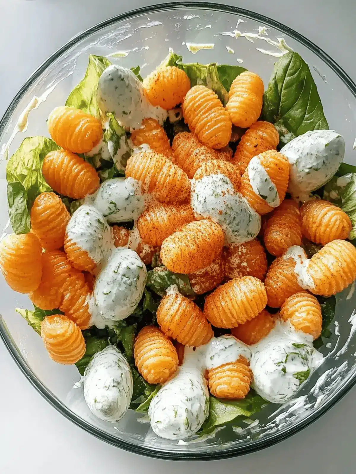 Krosse Gnocchi-Salat mit Joghurt-Dressing genießen 3 Krosse Gnocchi-Salat mit Joghurt-Dressing