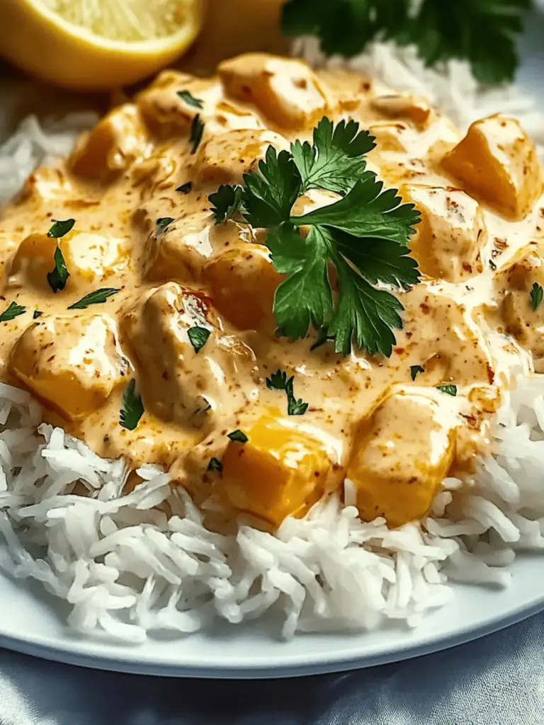 Cremige Hähnchen mit Reis