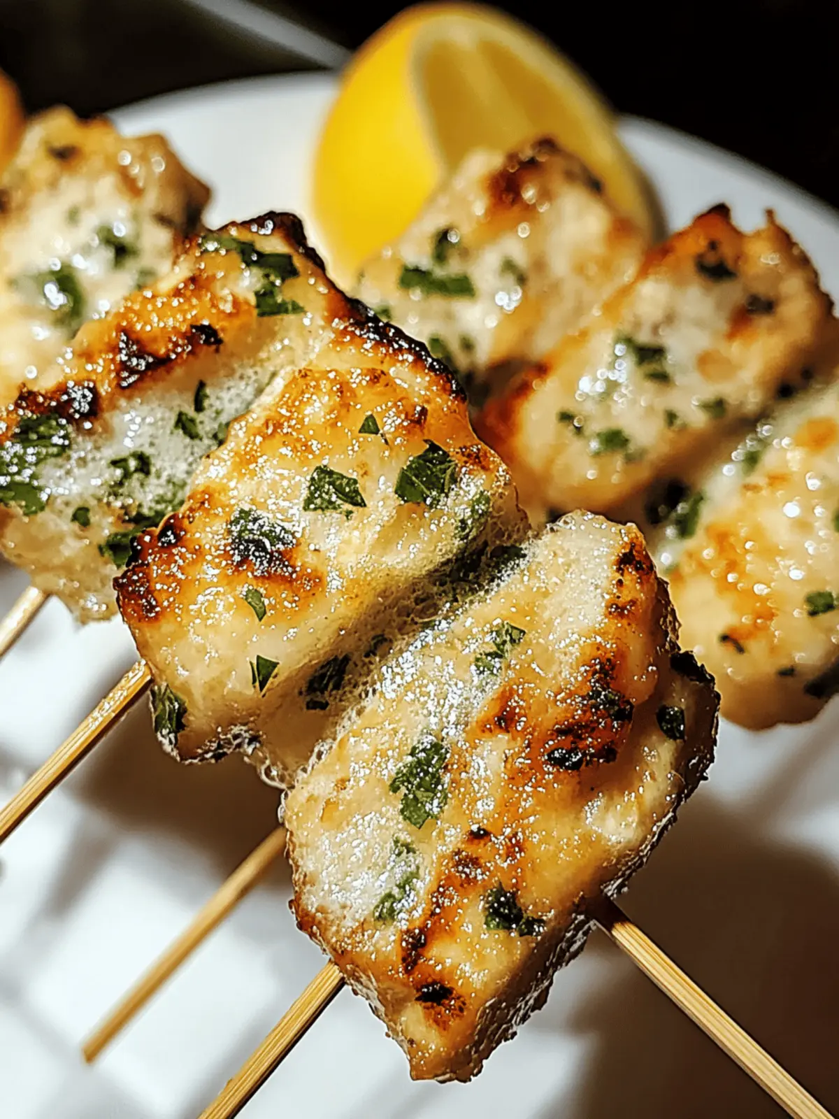 Knoblauch-Parmesan-Hähnchenspieße
