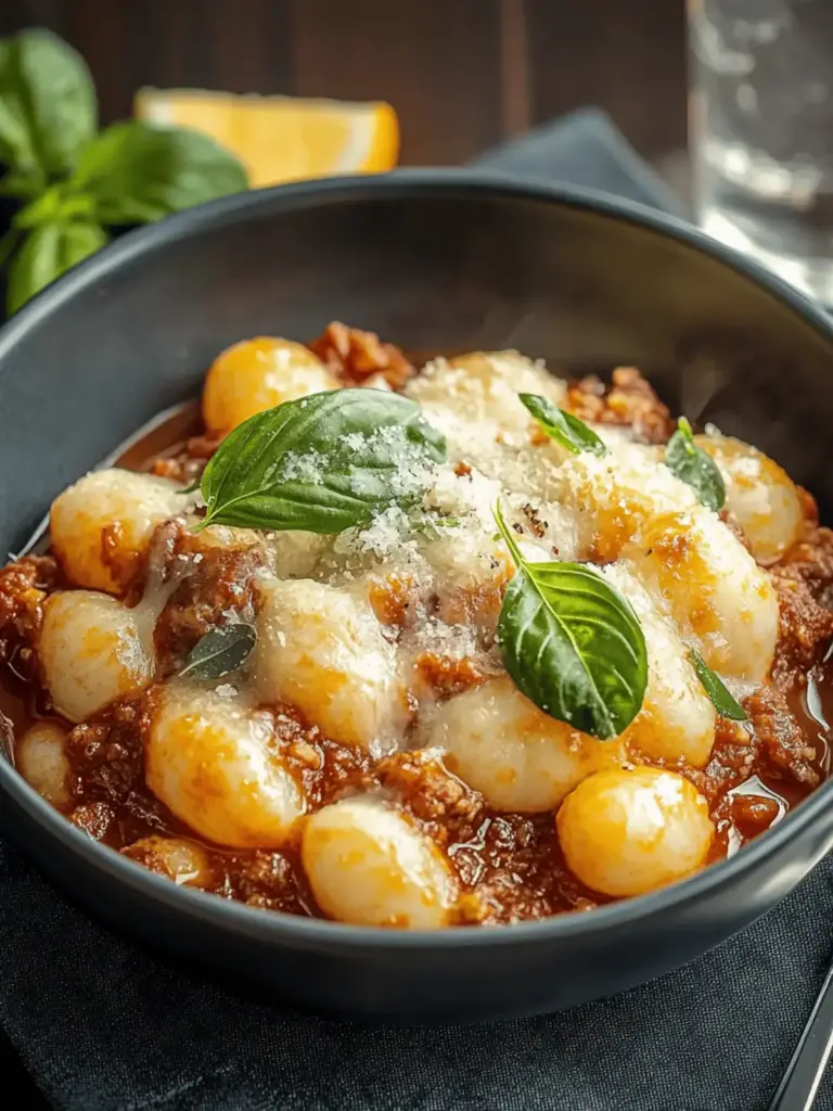 Käse Bolognese Gnocchi Auflauf