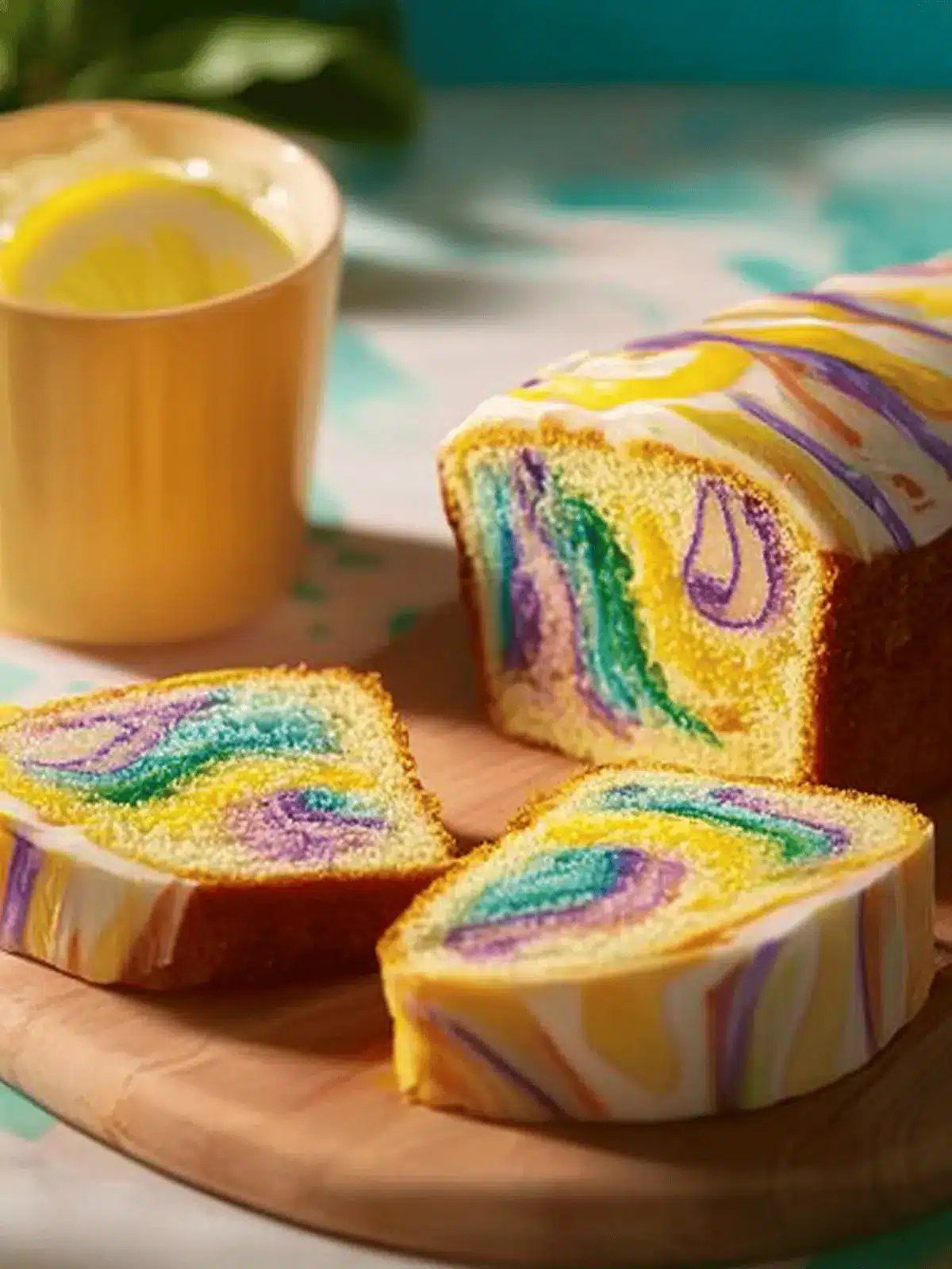 Bunter Marmorkuchen: Ein Farbenfrohes Kuchenerlebnis 4 Bunter Marmorkuchen