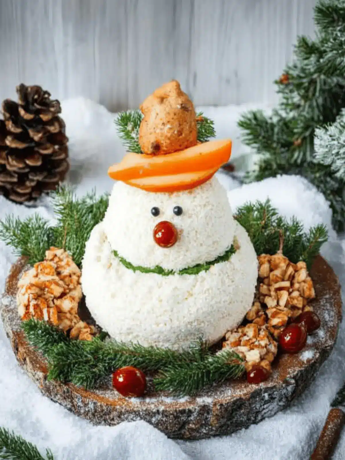 Frischkäse-Schneemann: Festlicher Snack für Kids 2 Frischkäse-Schneemann