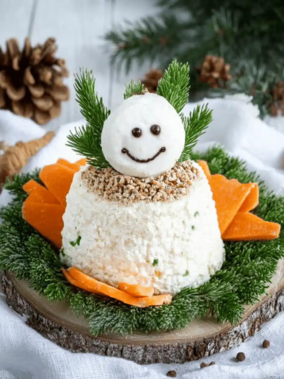 Frischkäse-Schneemann: Festlicher Snack für Kids 5 Frischkäse-Schneemann