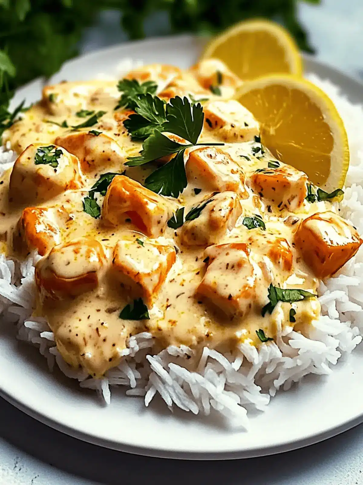 Cremige Hähnchen mit Reis in 30 Minuten genießen 4 Cremige Hähnchen mit Reis