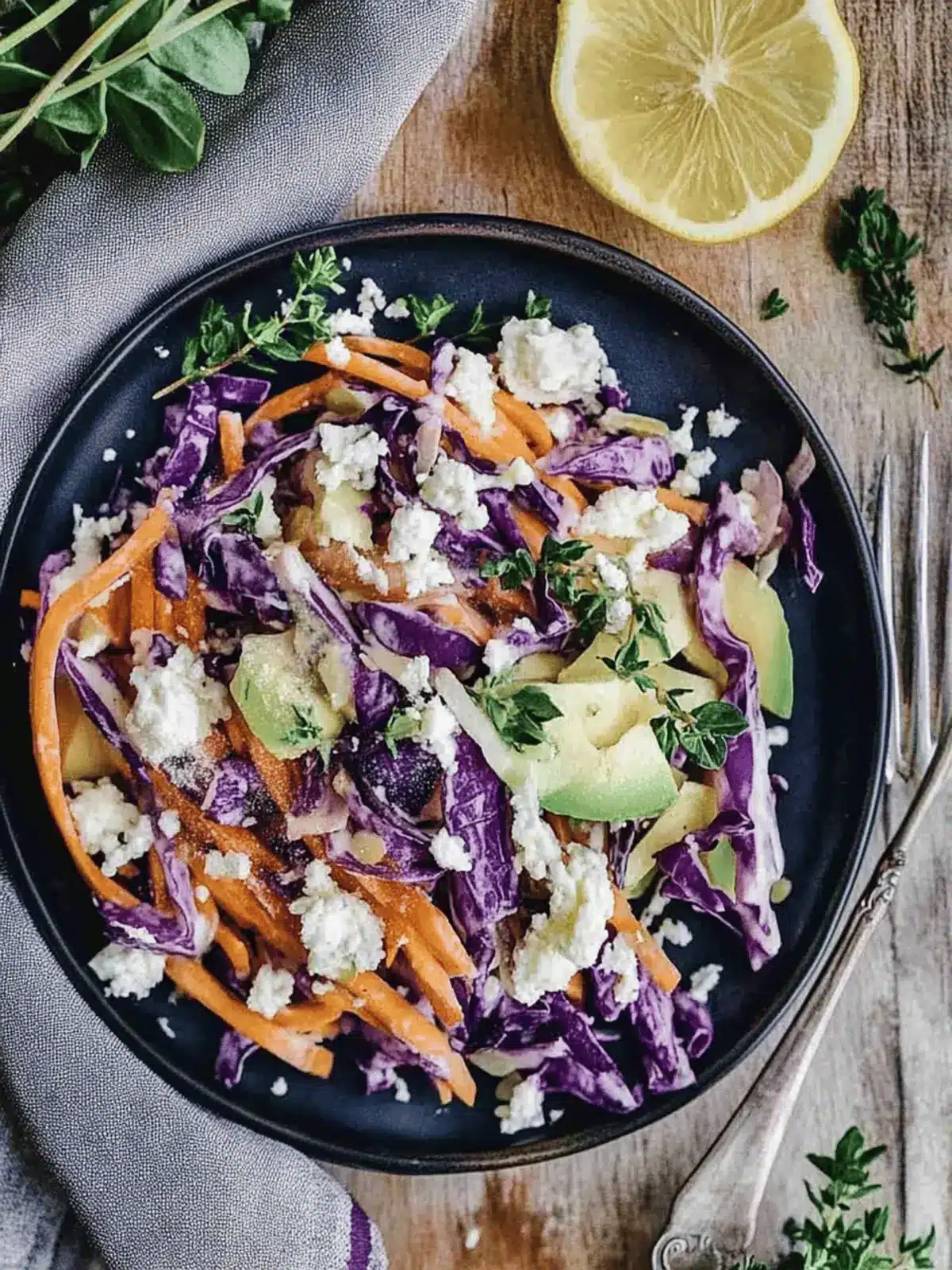 Frischer Rotkohl-Salat mit Feta und Karotten 4 Rotkohl-Salat mit Feta und Karotten