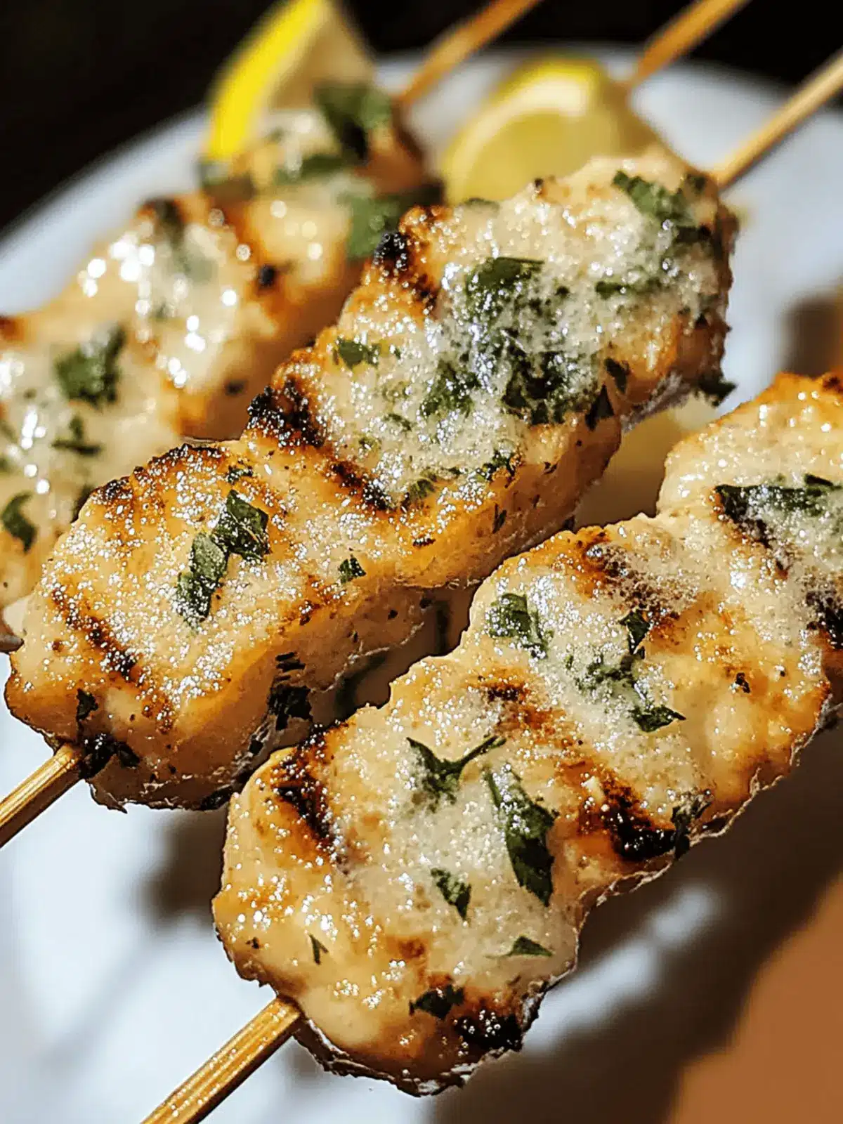 Knoblauch-Parmesan-Hähnchenspieße