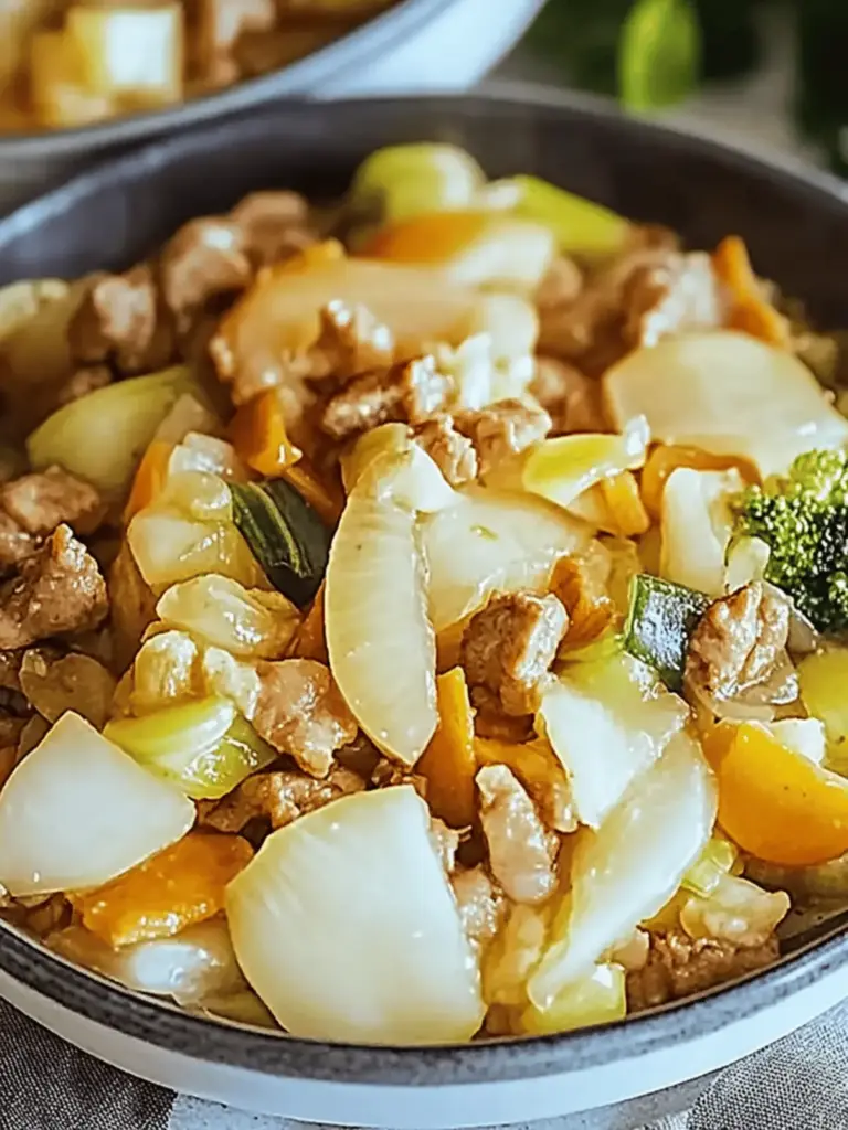 Genießen Sie dieses scharfe chinesische Kohl- und Rinderhackfleisch-Pfannengericht-Rezept